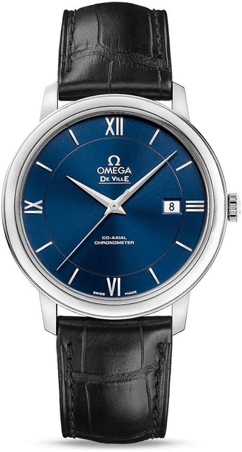 omega de ville prestige blue dial automatic men's watch